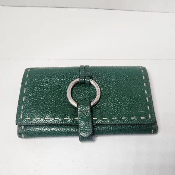 Bcbgmaxazria Large Green Leather Wallet - Picture 1 of 16